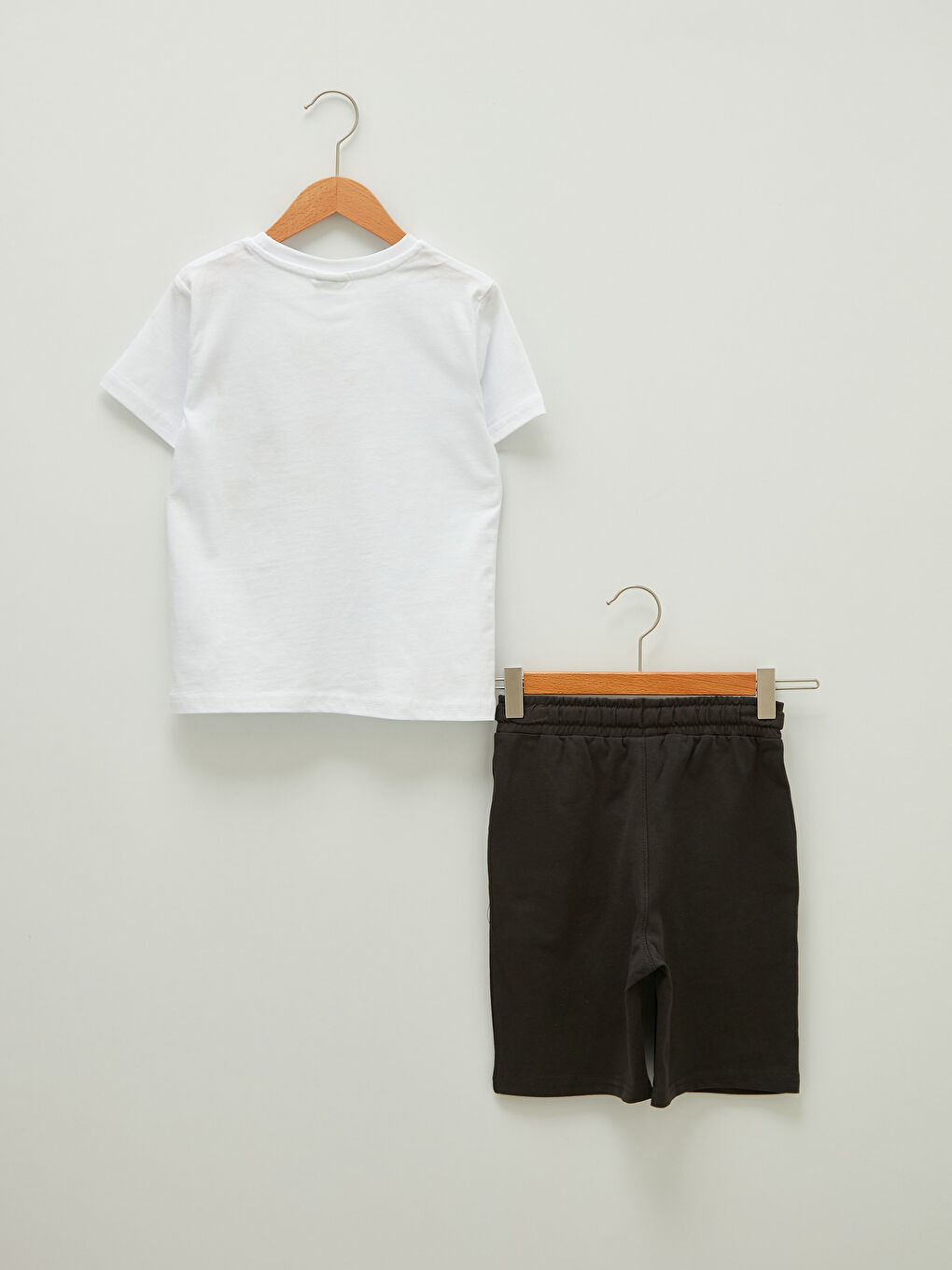 Crew Neck Printed Short Sleeve Boys' T-Shirt and Shorts-1