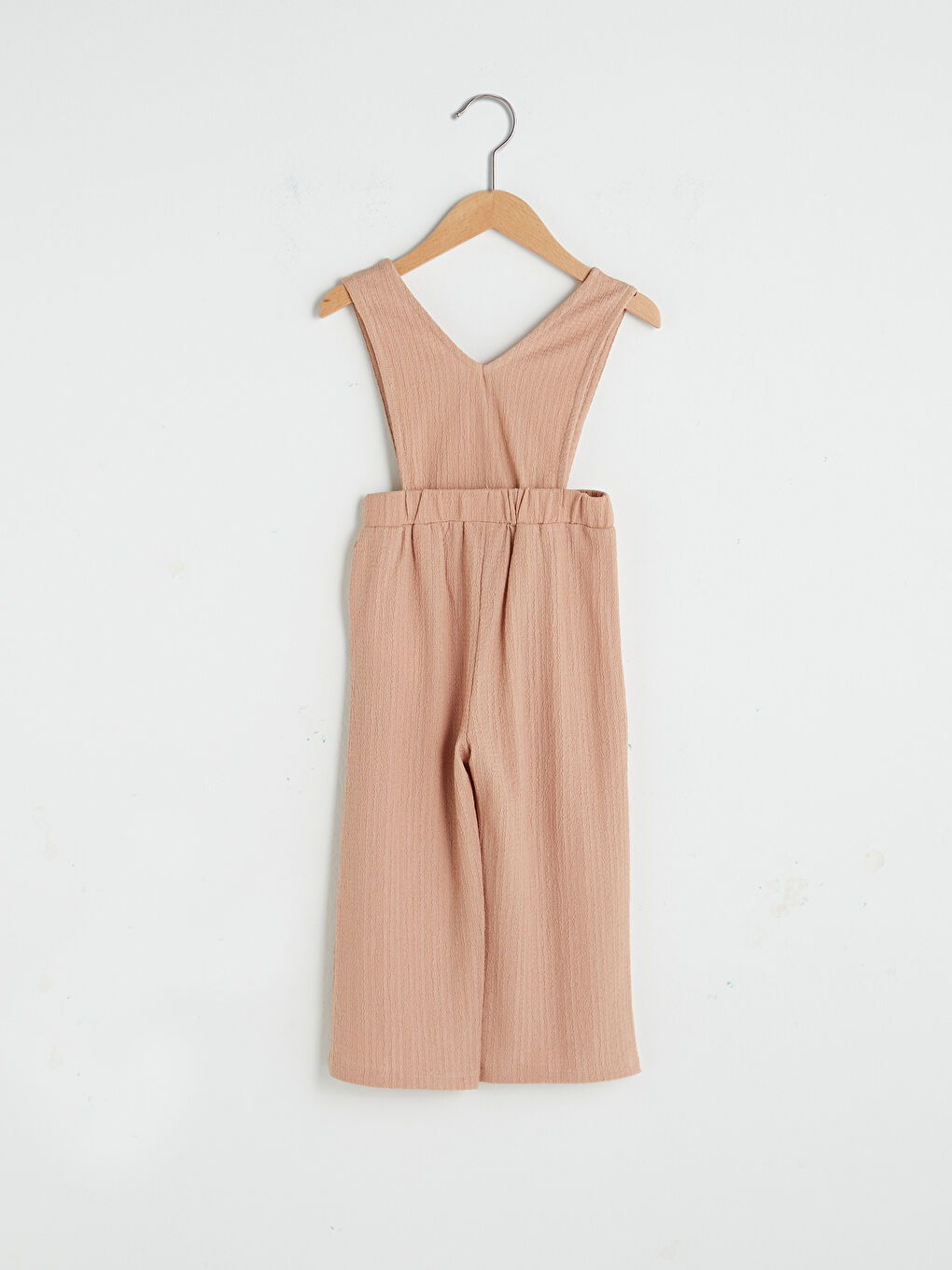 Kahverengi V Yaka Kolsuz Basic Kız Bebek Salopet-1