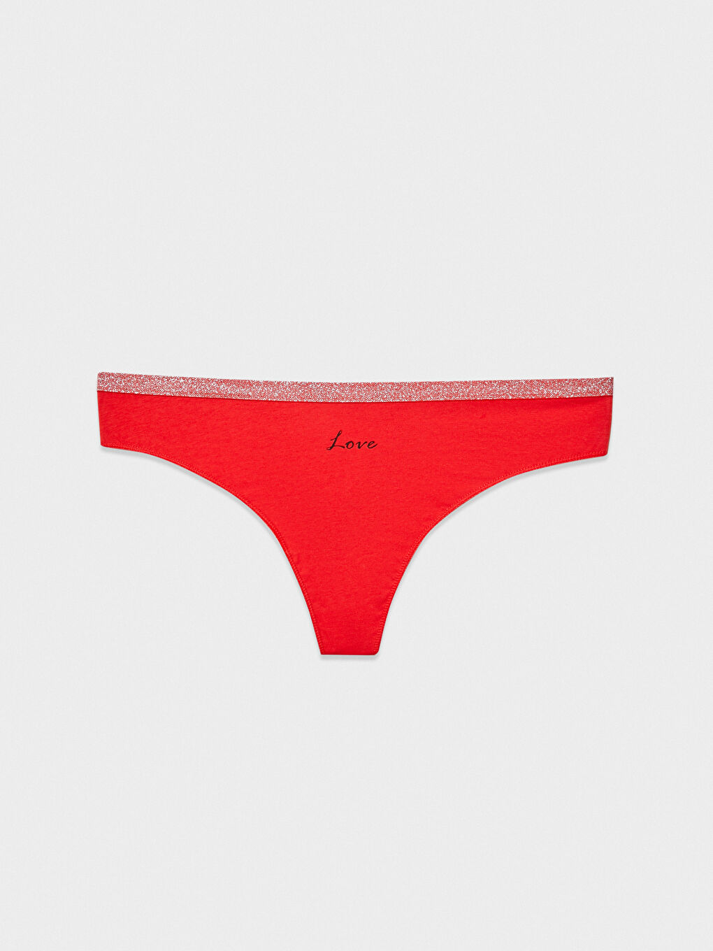 Kırmızı Desenli Kadın Tanga Külot 3'lü Paket-1