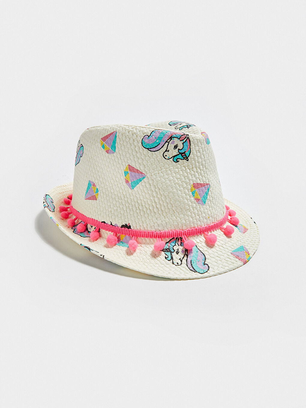 Bedruckter Strohhut Mädchen Fedora