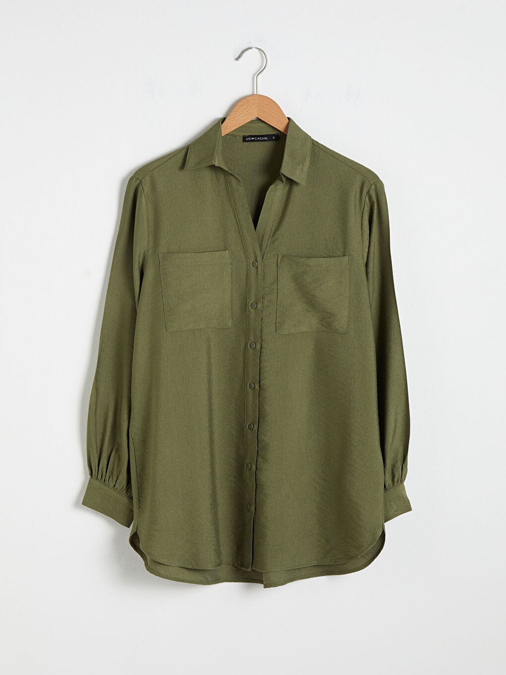 【WOOHWA】OV BUTTON SEETHROUGH SK LCW Vision Front Button Closure Self Patterned Long Sleeve