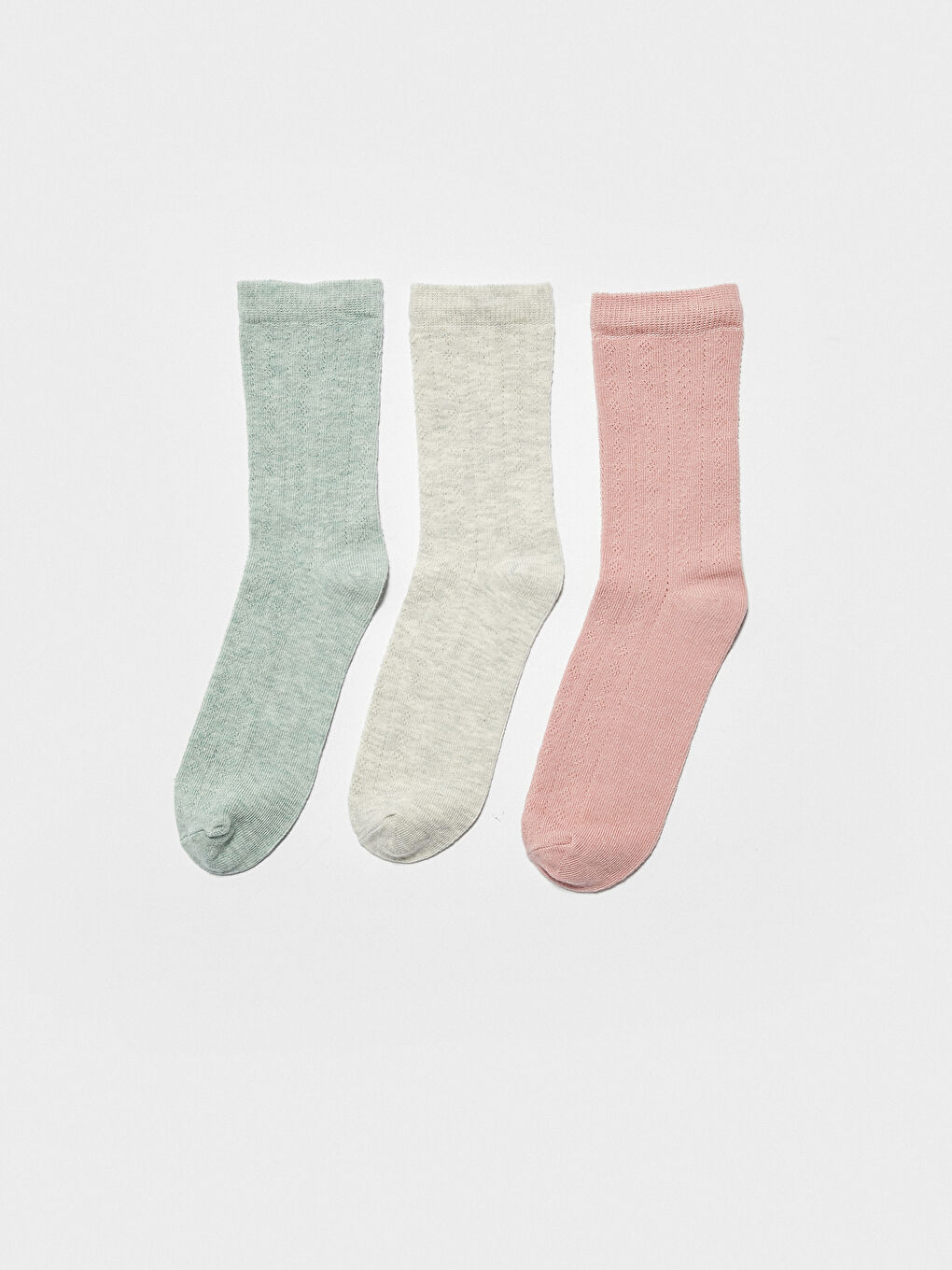 Yeşil Desenli Kadın Soket Çorap 3'lü