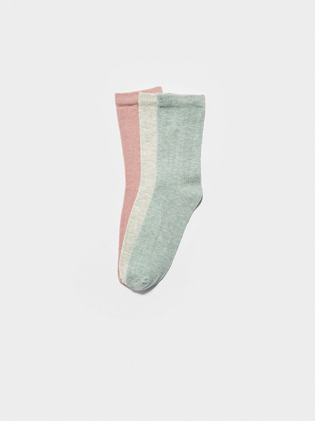 Yeşil Desenli Kadın Soket Çorap 3'lü-1