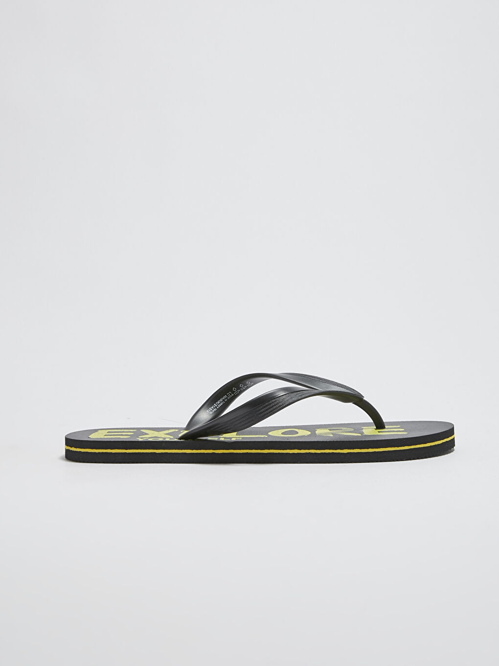 Siyah Baskılı Parmak Arası Erkek Plaj Terliği-1