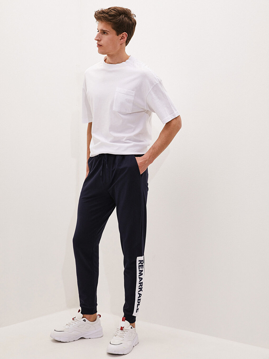 Lacivert Slim Fit Erkek Eşofman Altı-1