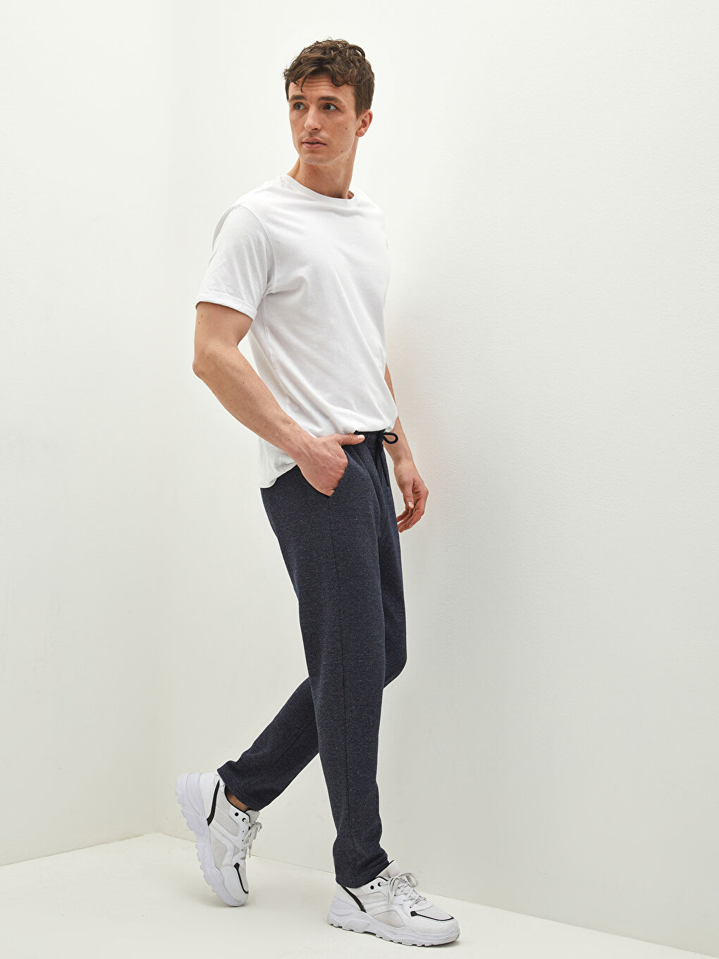 İndigo Dar Kalıp Erkek Eşofman Altı-2