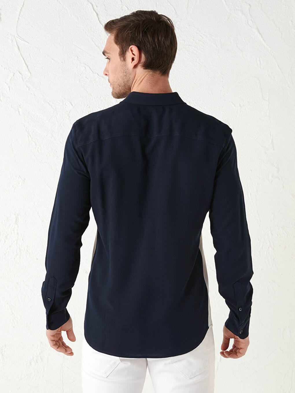 Slim Fit Long Sleeve Viscose Men's Shirt-3