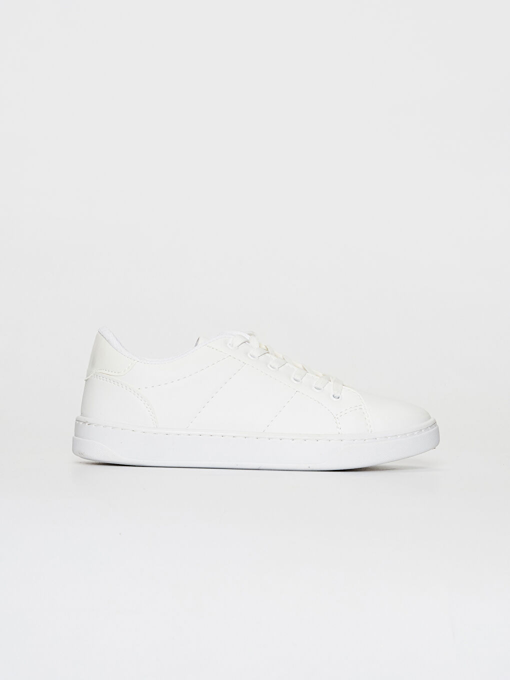 Beyaz Kadın Bağcıklı Sneaker Ayakkabı-1