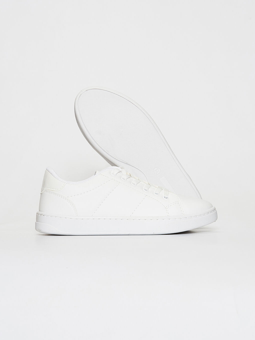 Beyaz Kadın Bağcıklı Sneaker Ayakkabı-2