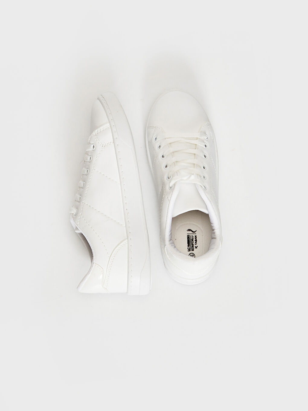 Beyaz Kadın Bağcıklı Sneaker Ayakkabı-4