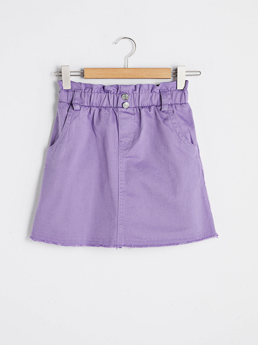 Elastic Waist Basic Gabardine Girl Skirt