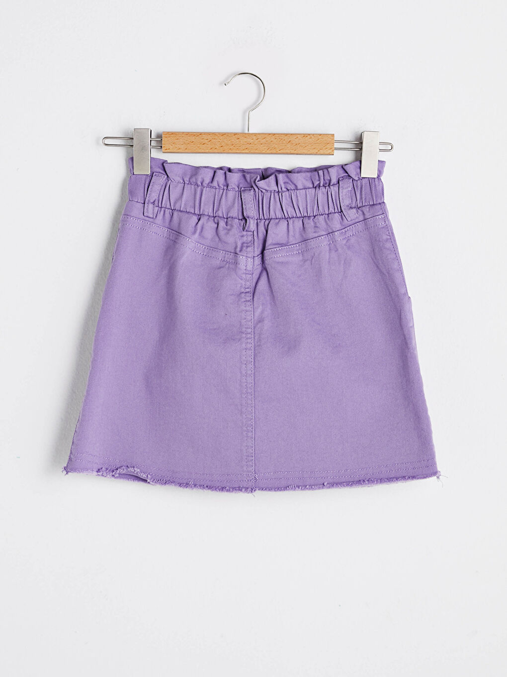 Elastic Waist Basic Gabardine Girl Skirt-1