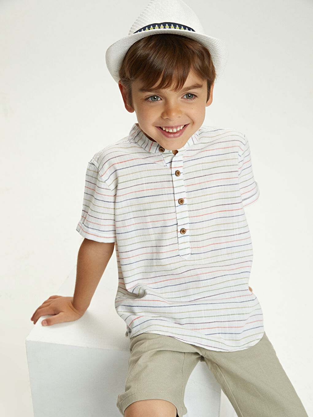 Boys' piping detailed hat-1