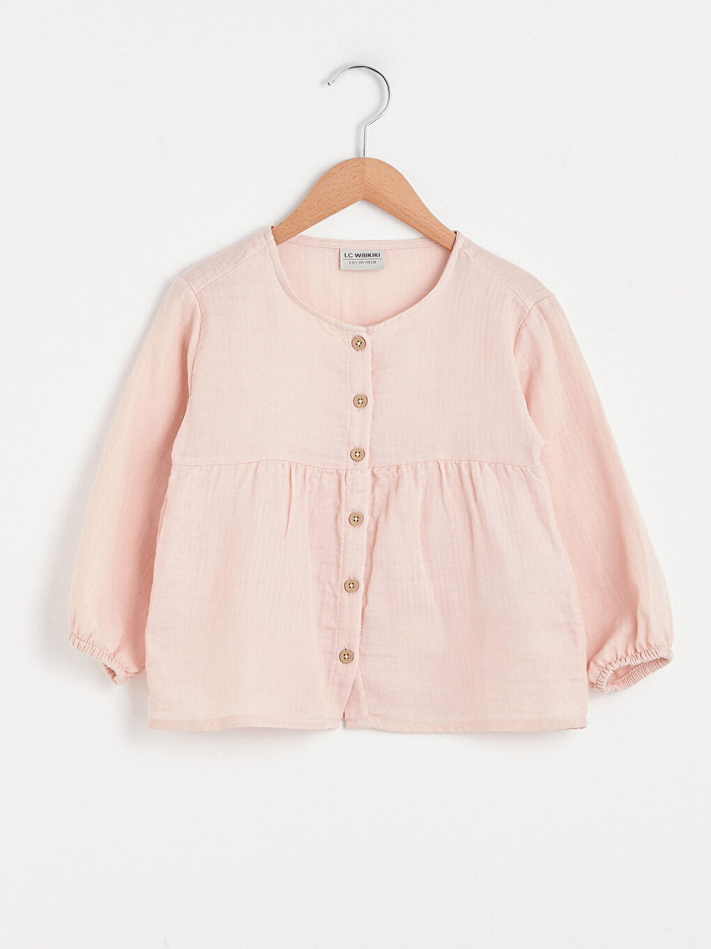 Crew Neck Basic Long Sleeve Girl's Shirt