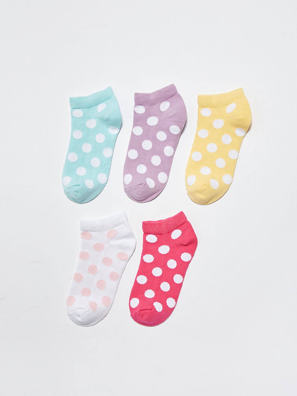 Короткие носки в горошек для девочек, комплект из 5 штук-1
