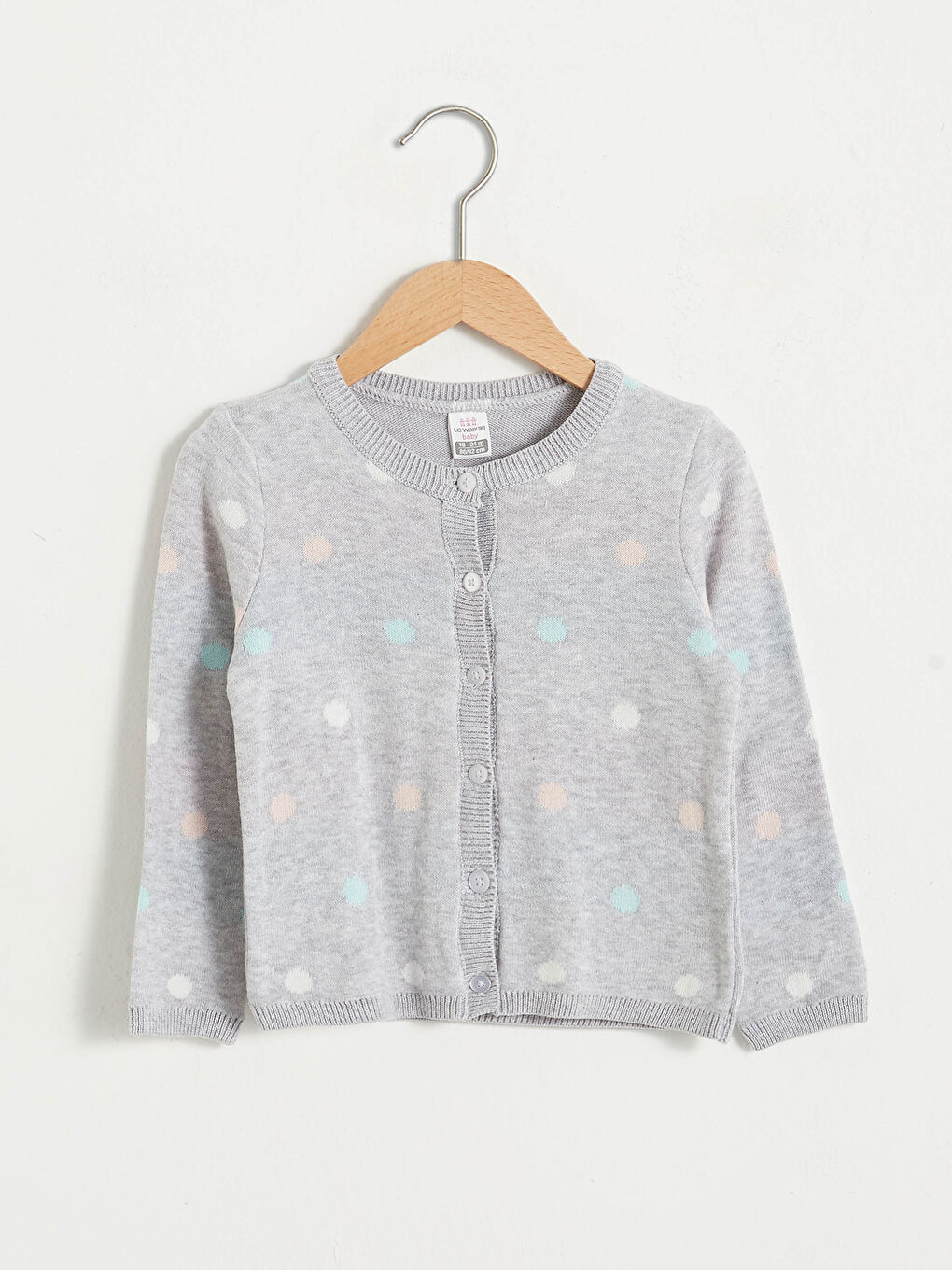 Gri Kız Bebek Triko Hırka