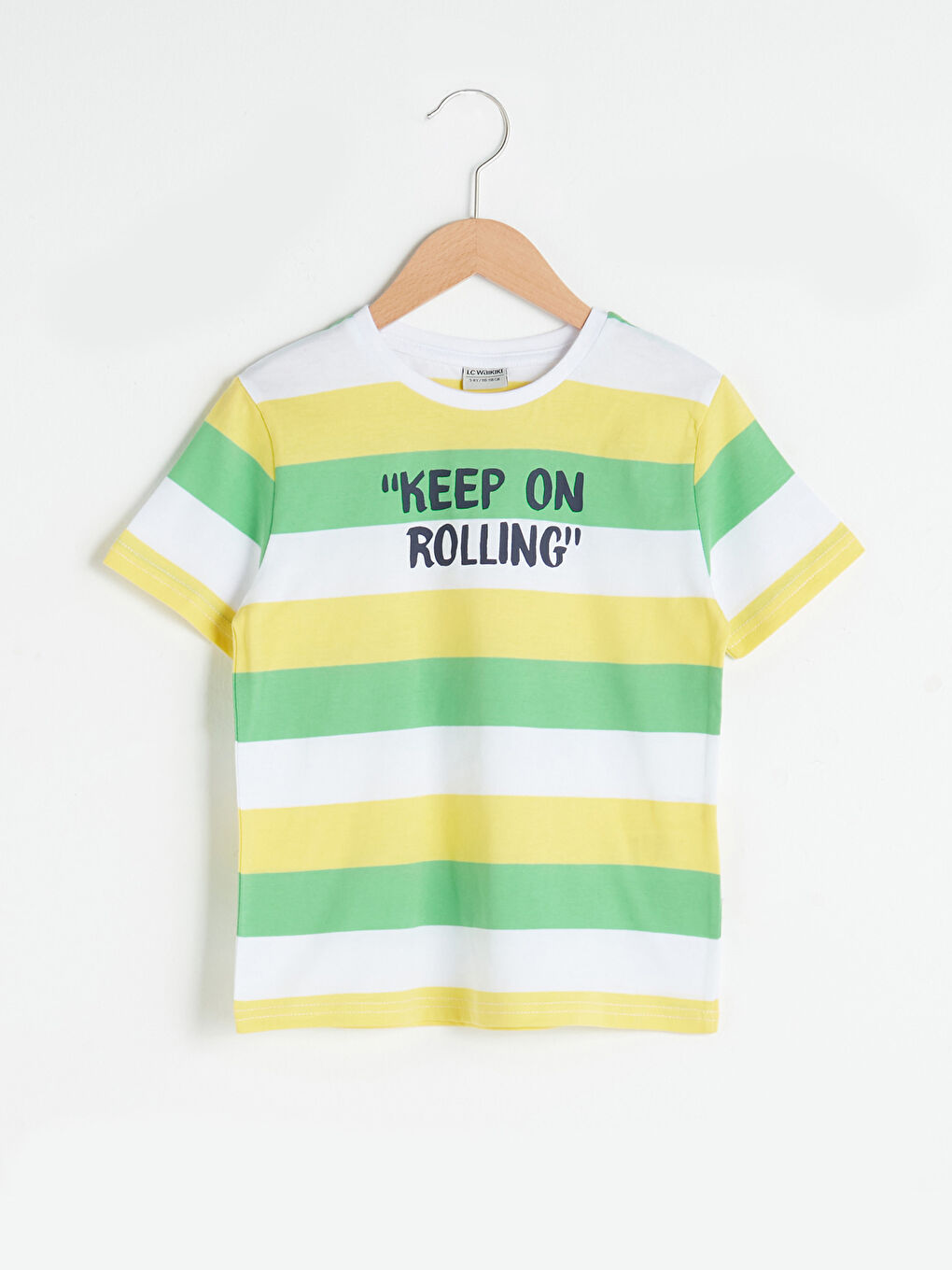 Футболка для мальчиков с круглым вырезом, полосатая, с коротким рукавом, хлопковая