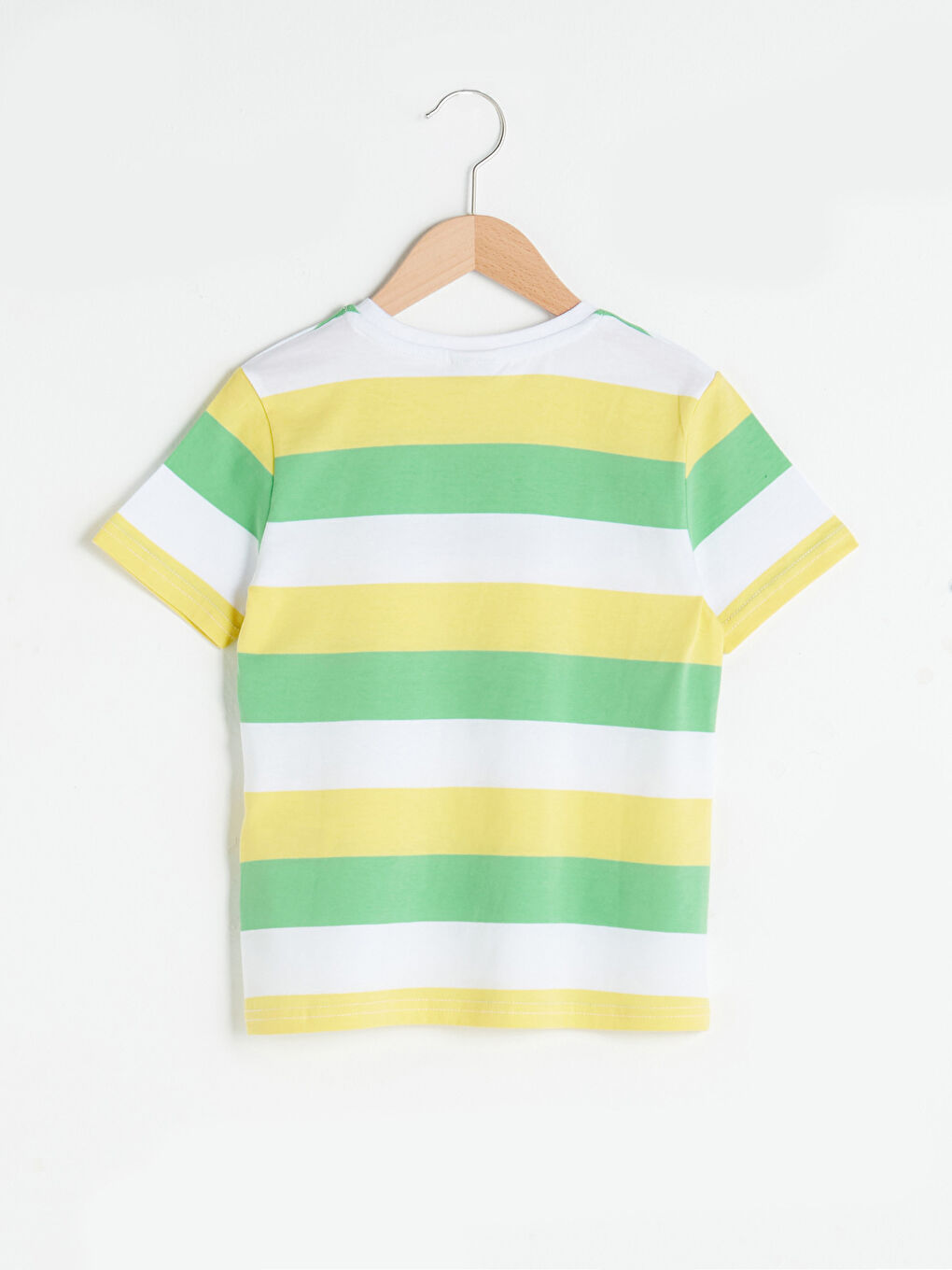 Футболка для мальчиков с круглым вырезом, полосатая, с коротким рукавом, хлопковая-1