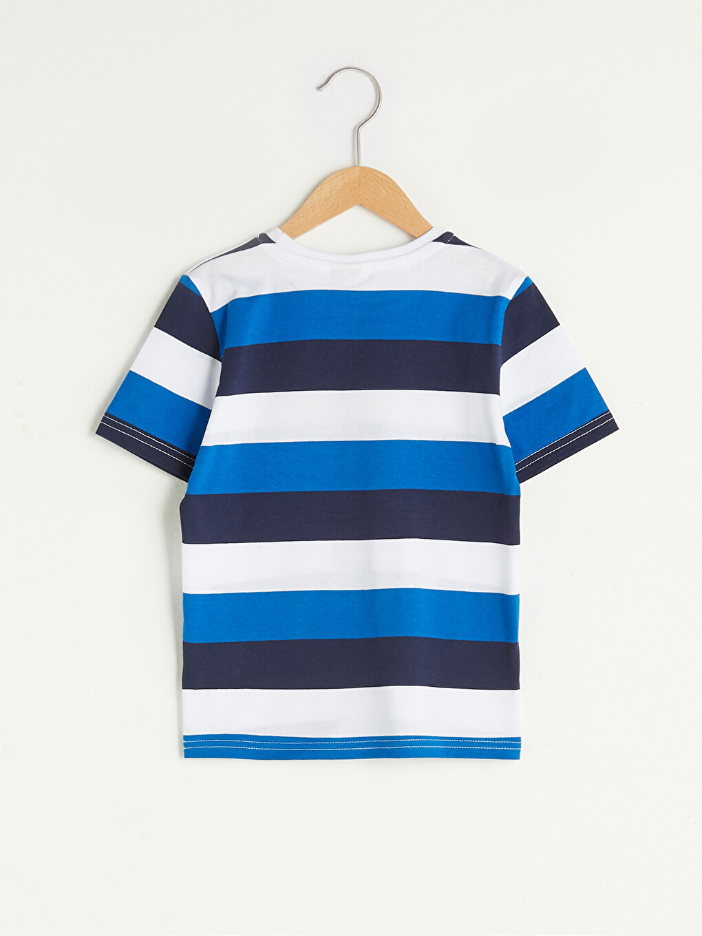 Crew Neck Striped Short Sleeve Cotton Boy T-shirt-2