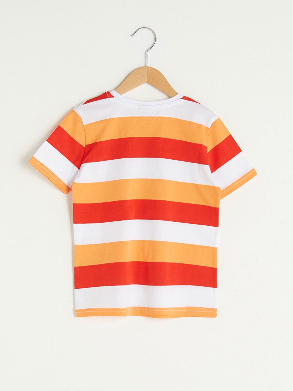 Crew Neck Striped Short Sleeve Cotton Boy T-shirt-1