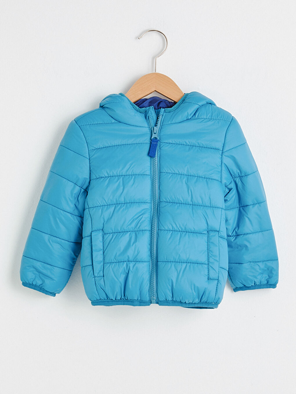Turkuaz Erkek Bebek Fermuarlı Mont