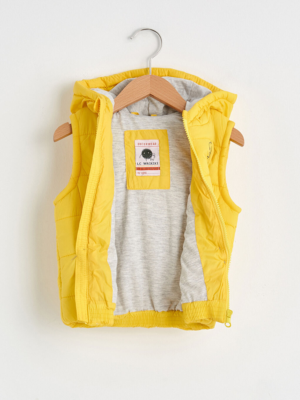 Sarı Erkek Bebek Fermuarlı Yelek-1