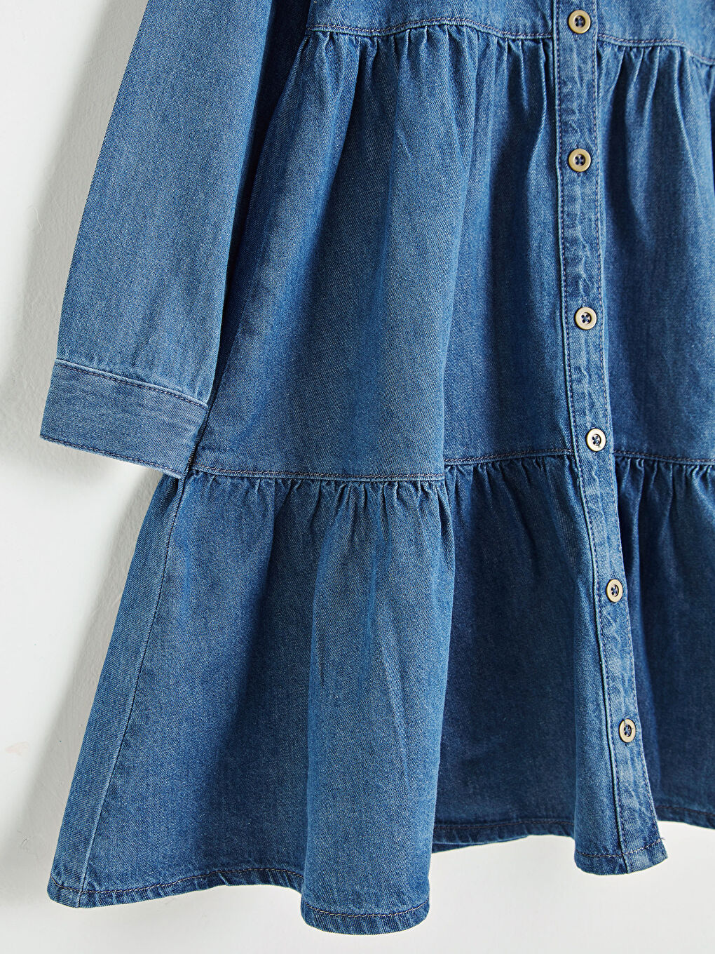 İndigo Kız Çocuk Jean Elbise-3