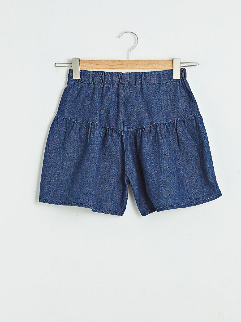 Elastic Waist Girl Jean Short Skirt-1