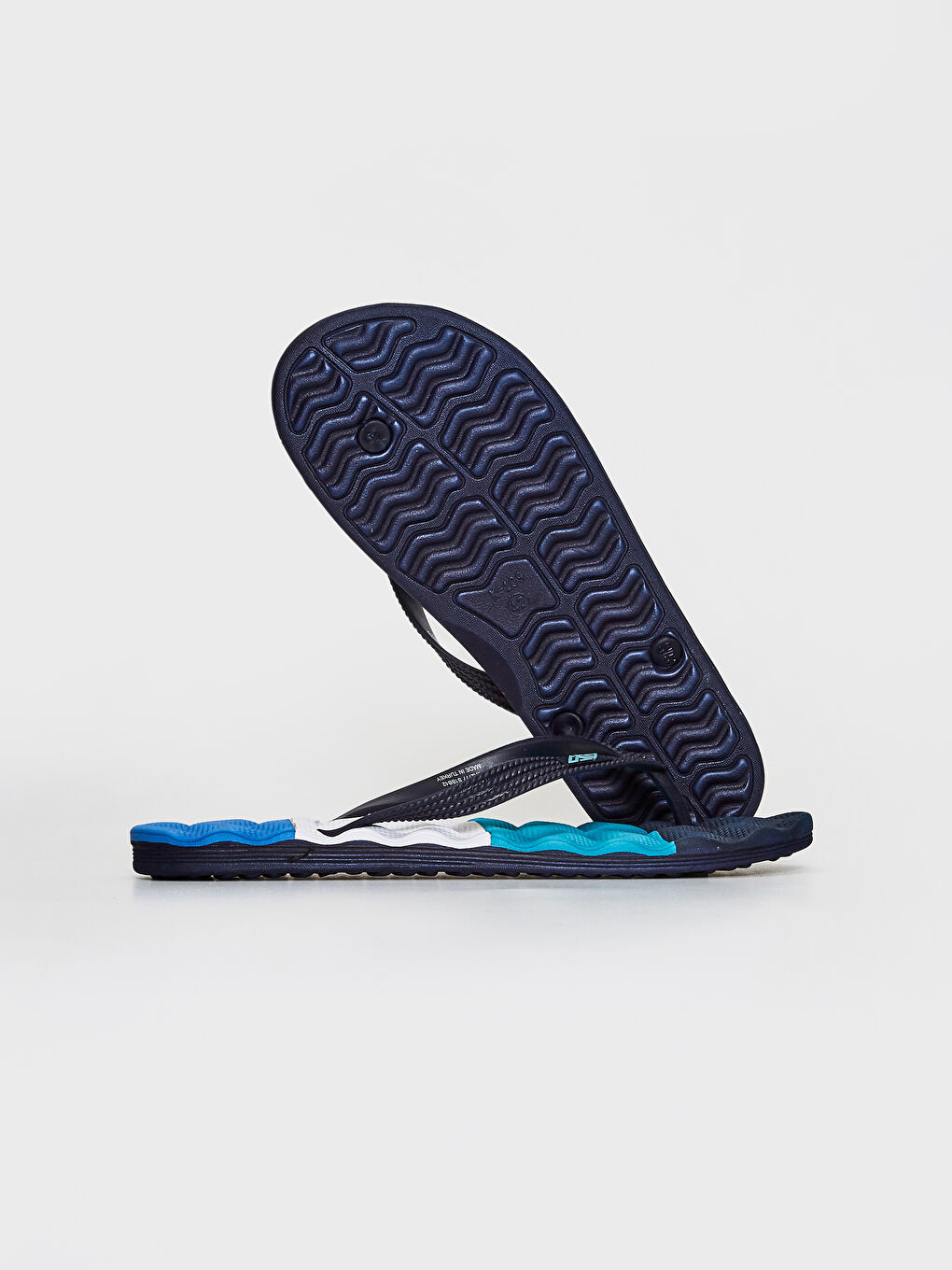Mavi Parmak Arası Erkek Plaj Terliği-2