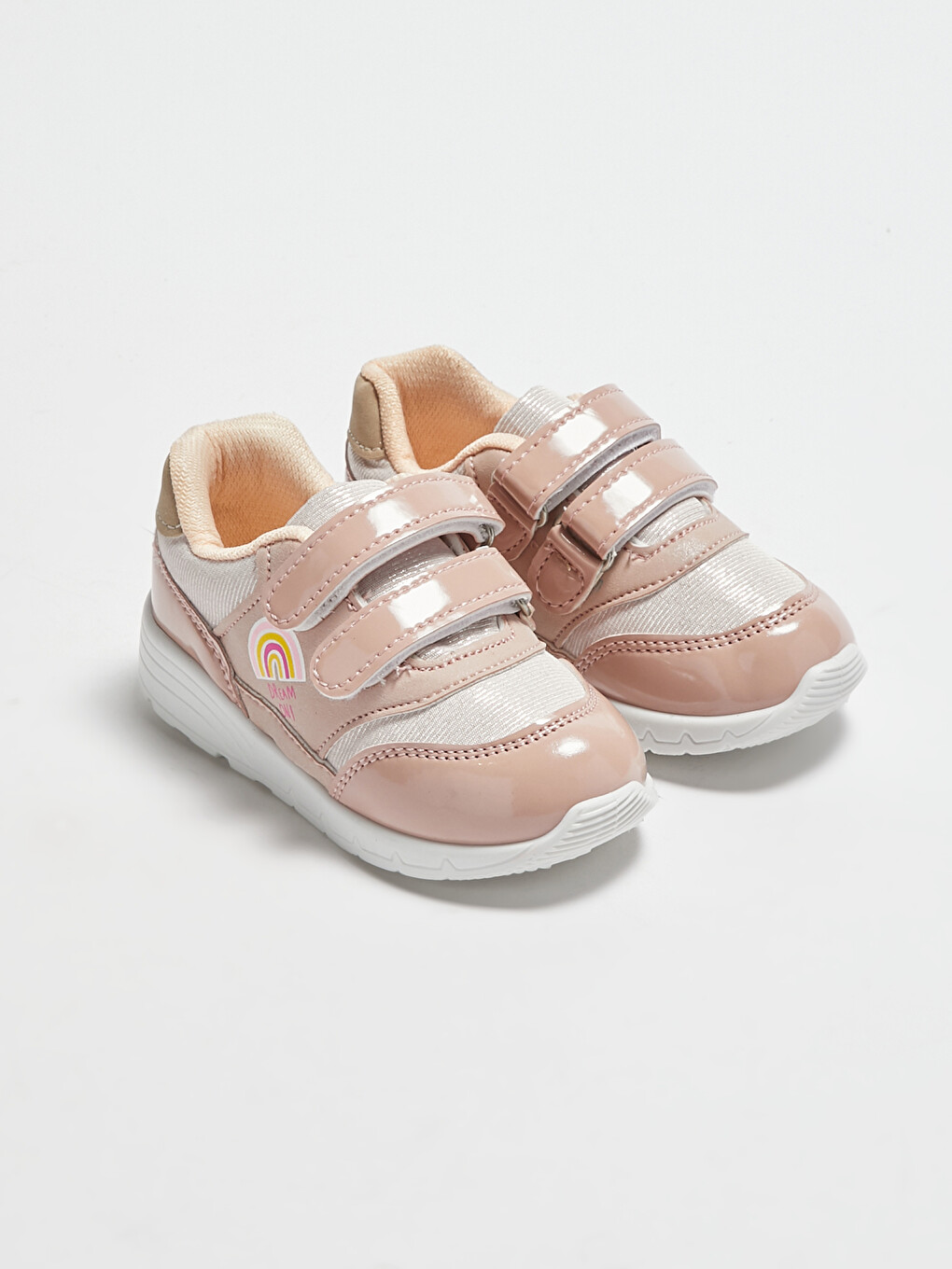 Leather Look Hook And Loop Baby Girl Sneaker
