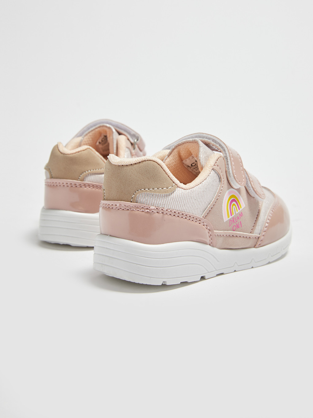 Leather Look Hook And Loop Baby Girl Sneaker-3