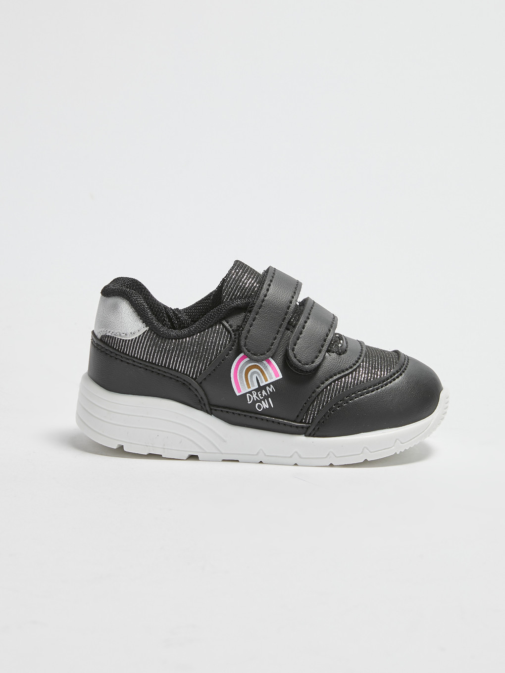 Leather Look Hook And Loop Baby Girl Sneaker-1
