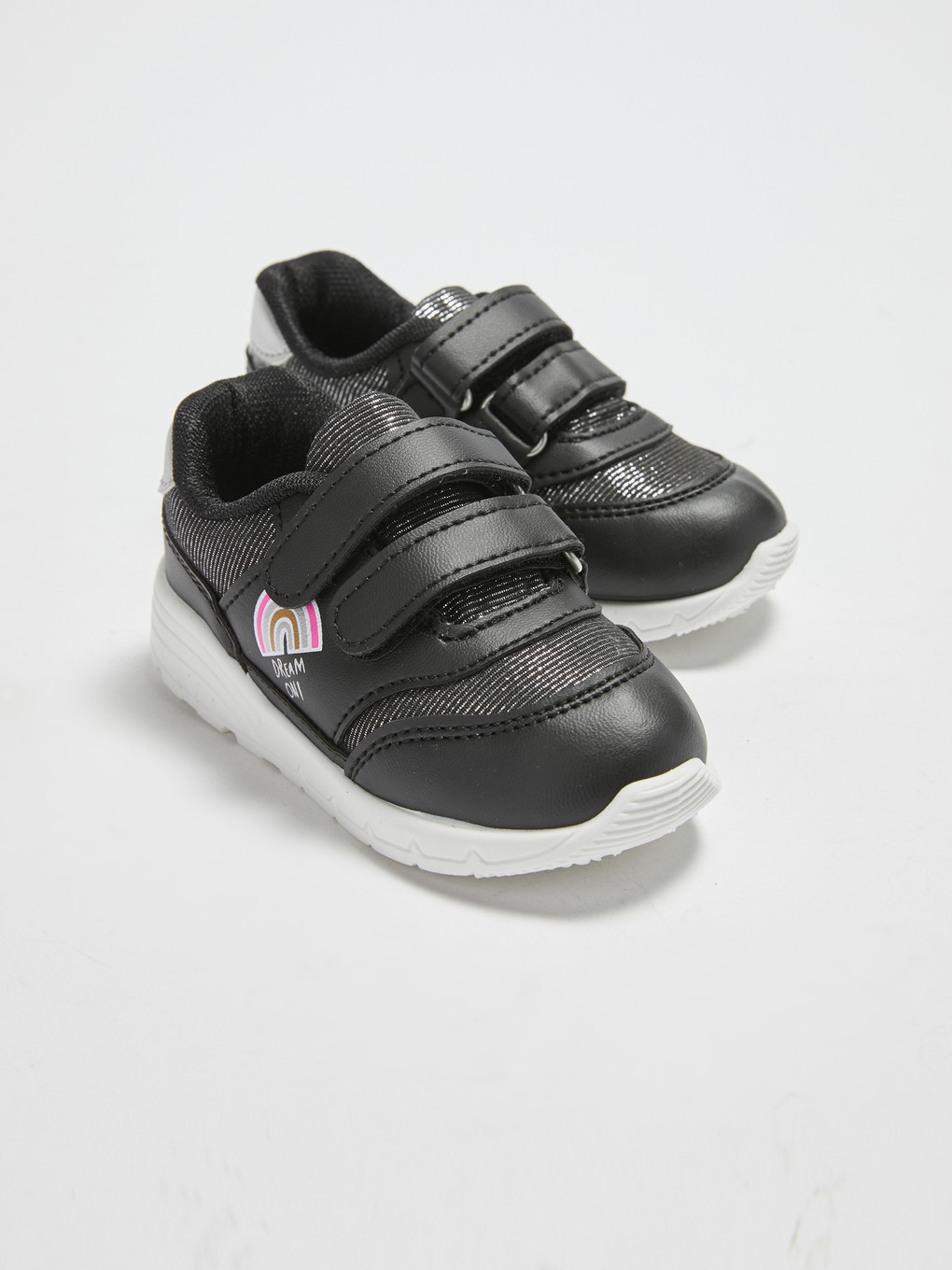 Leather Look Hook And Loop Baby Girl Sneaker-2