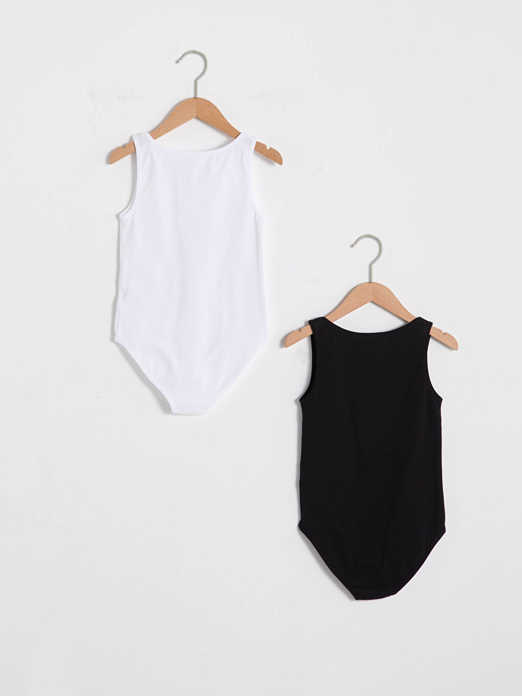 Базовое хлопковое боди с круглым вырезом и заклепками для девочек, 2 штуки-1