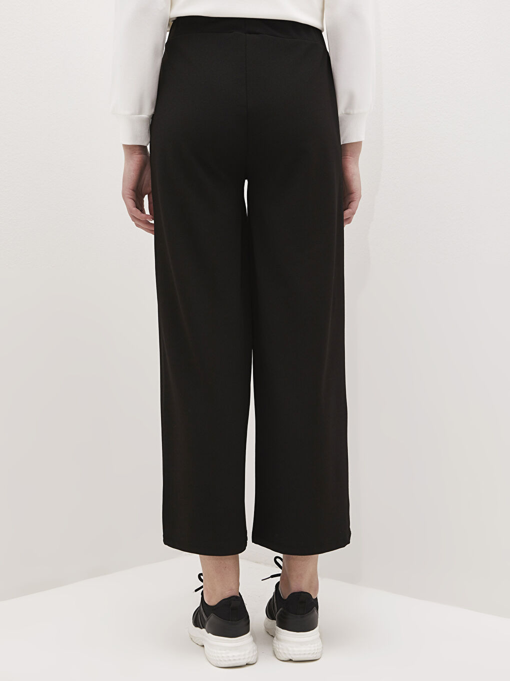 Широкие брюки палаццо для женщин с эластичной талией-2