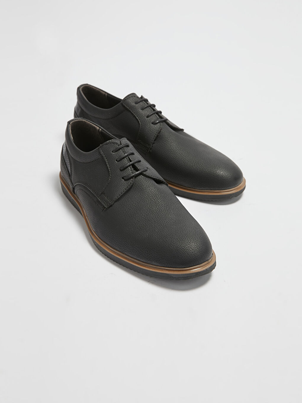 Siyah Bağcıklı Erkek Derby Klasik Ayakkabı-3