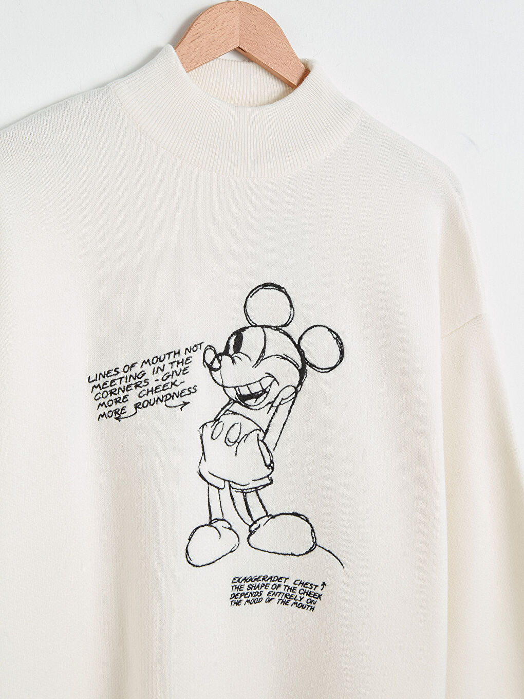 Half Turtleneck Mickey Mouse Printed Long Sleeve Women's Tunic-8