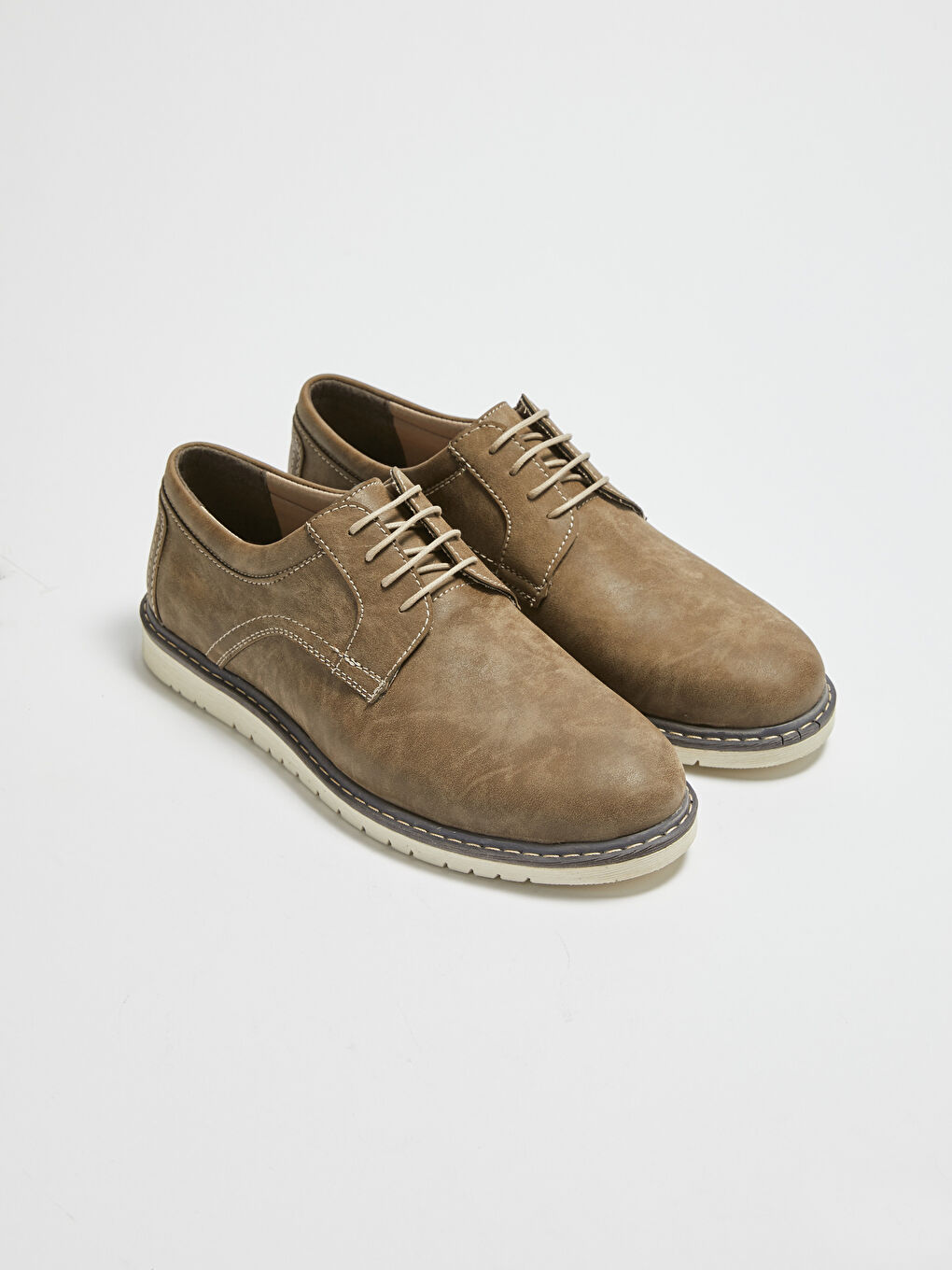 Ekru Erkek Bağcıklı Klasik Ayakkabı