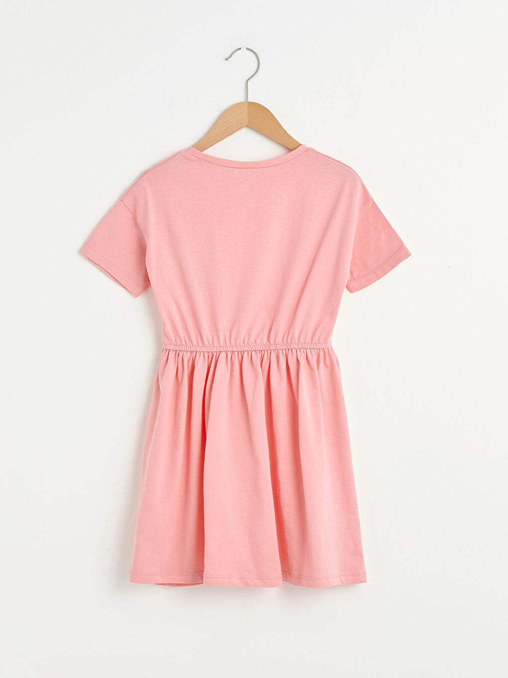 Crew Neck Printed Short Sleeve Girls' Dress-1