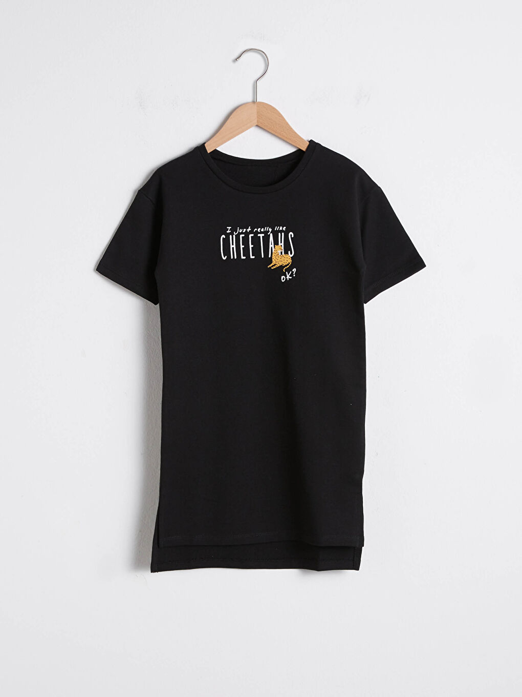 Siyah Kız Çocuk Baskılı Elbise