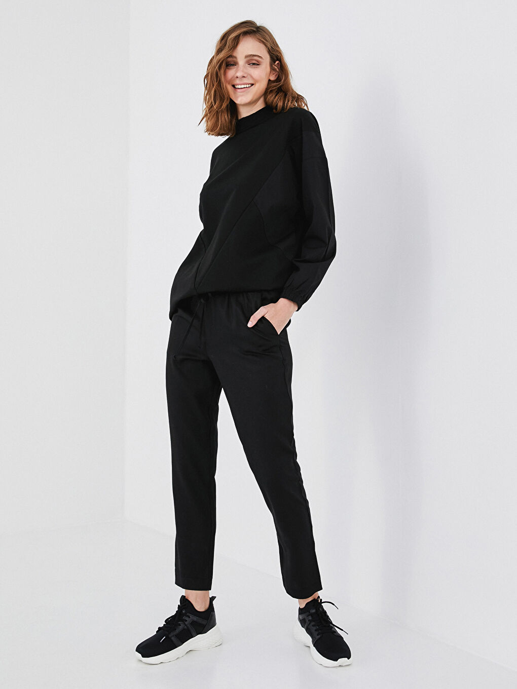 LCW Modest Elastic Waist Women's Harem Pants -S1BE66Z8-CVL