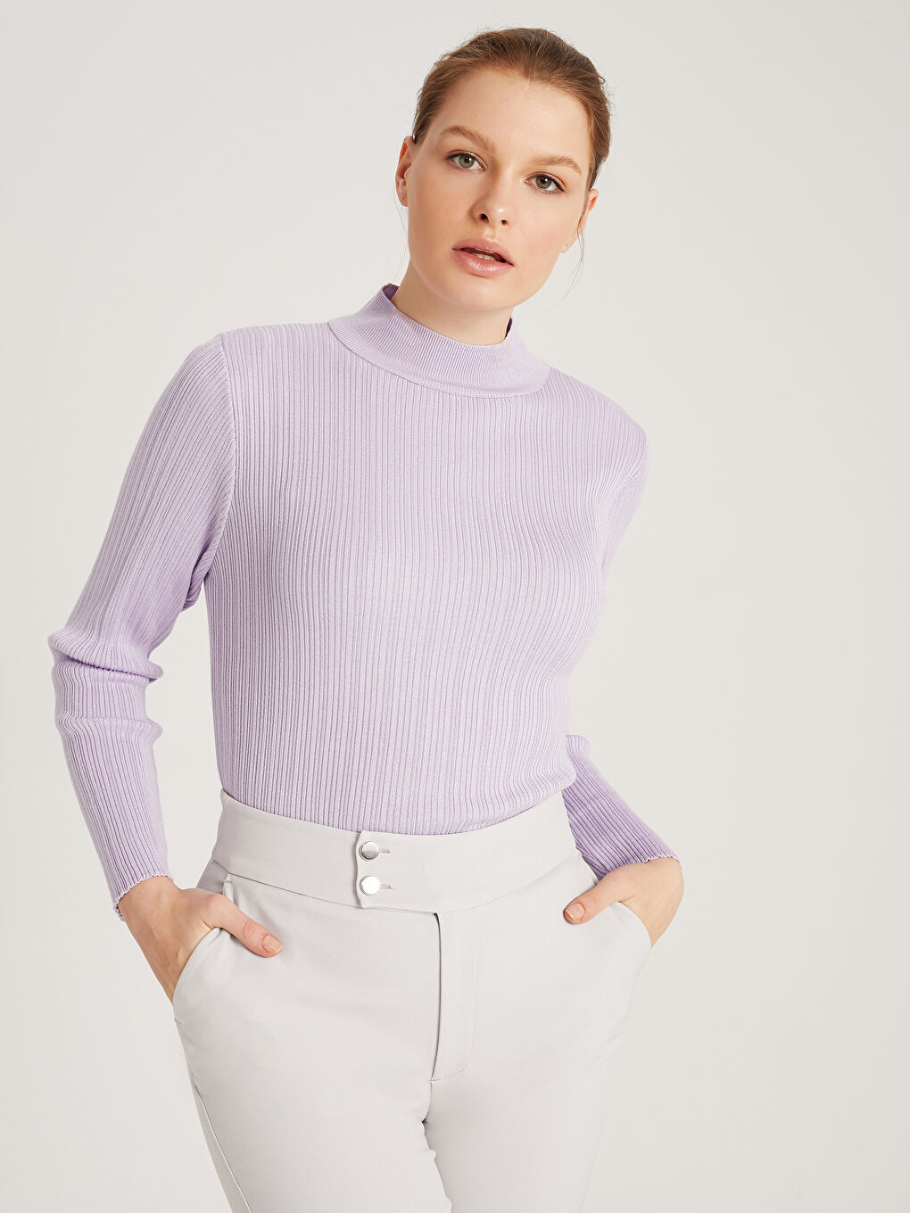 prošarani džemper s mock kragnom