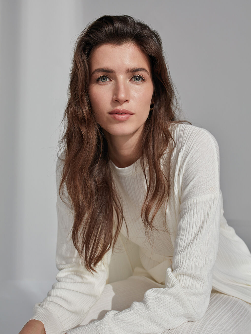 V Neck Plain Viscose Women Cardigan-1