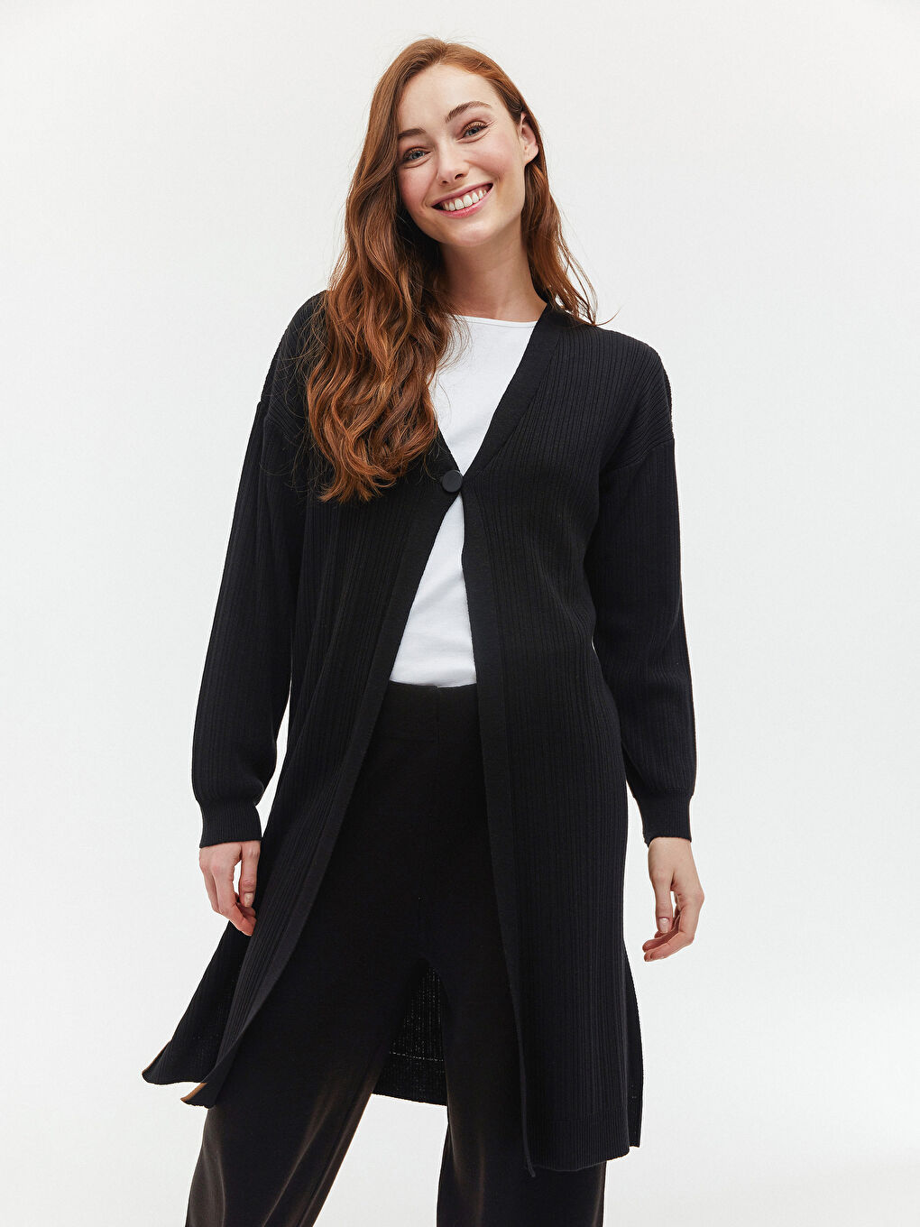 LCWAIKIKI Classic V Neck Plain Viscose Women Cardigan -S1BE91Z8-CVL