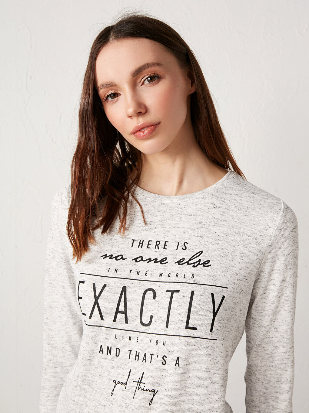 T-shirt imprimé avec slogan à col rond-3