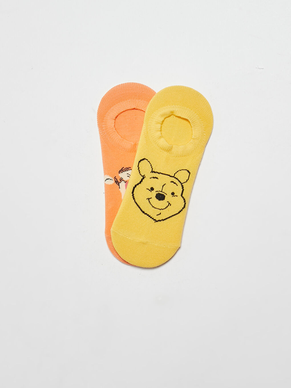 Sarı Winnie The Pooh Baskılı Pamuklu Kadın Patik Çorap 2'li