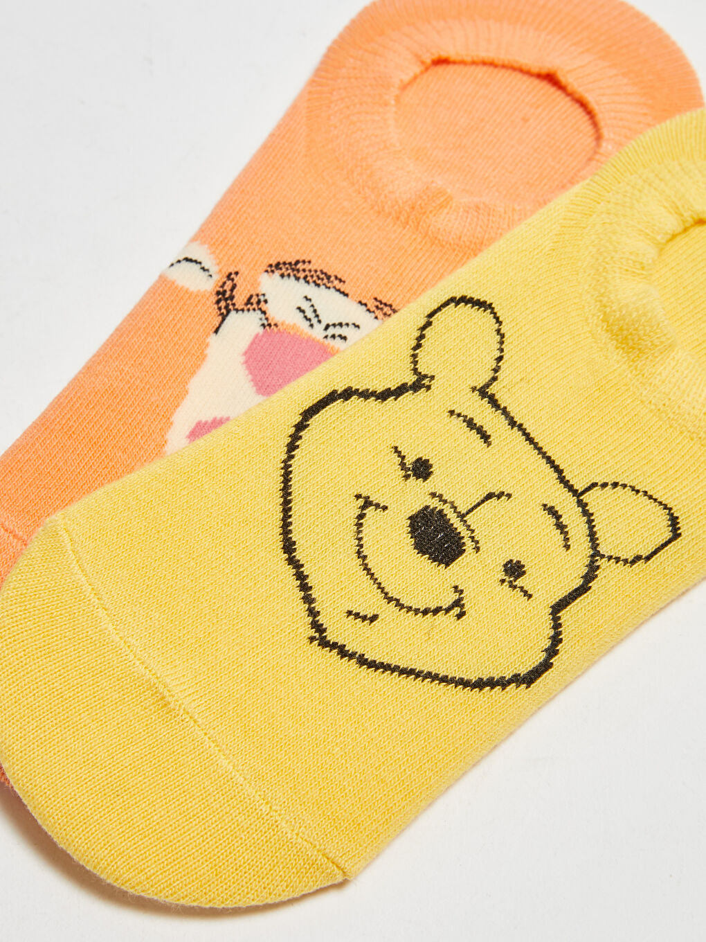 Sarı Winnie The Pooh Baskılı Pamuklu Kadın Patik Çorap 2'li-2
