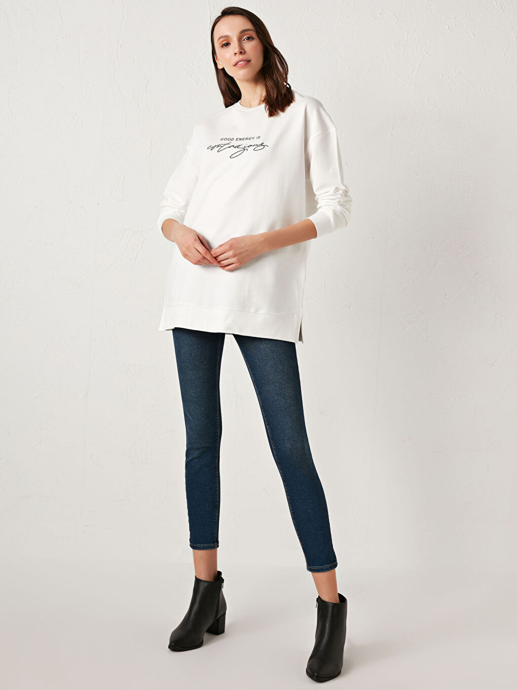 Slogan Printed Sweatshirt-1