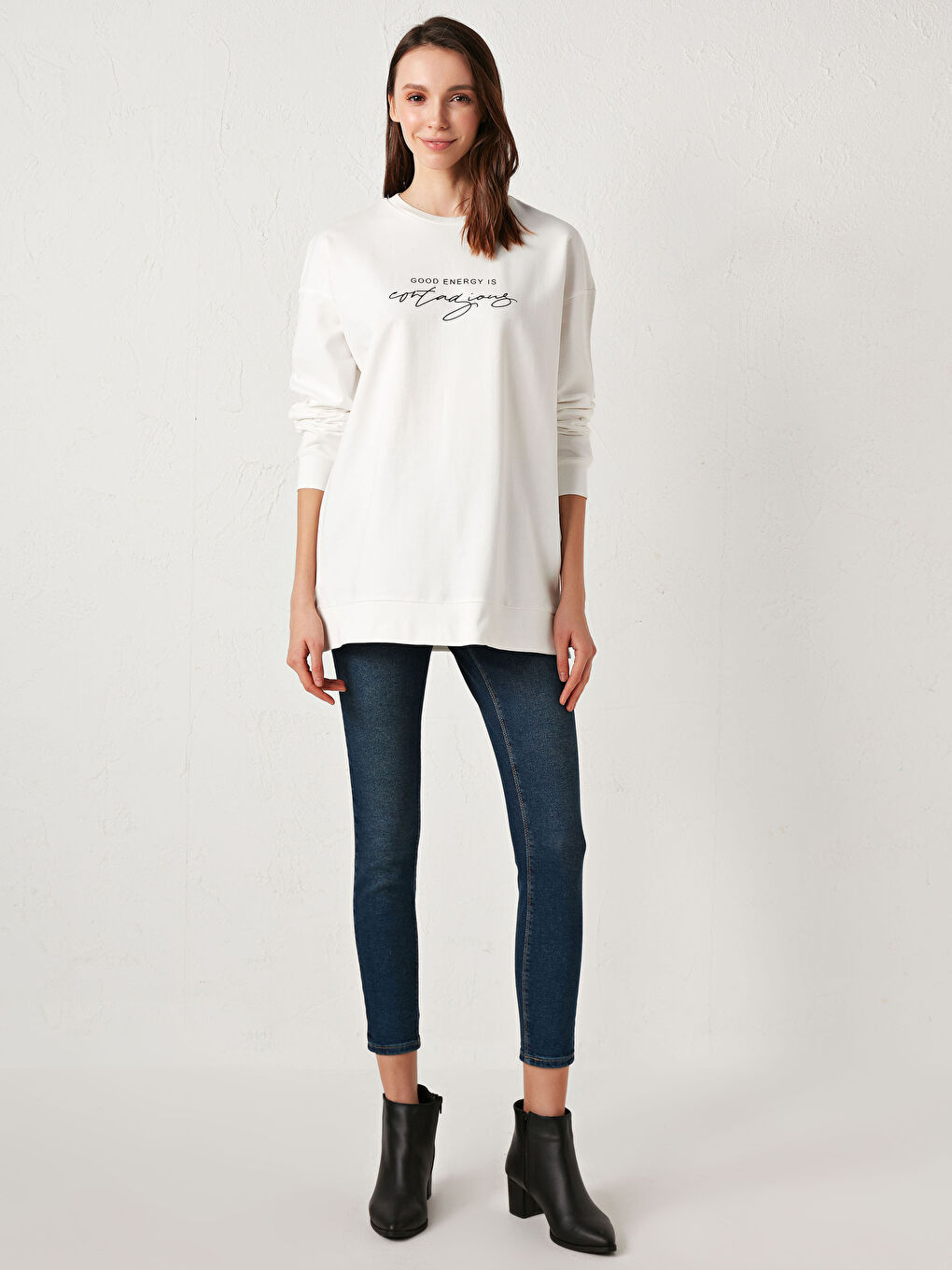 Slogan Printed Sweatshirt-2