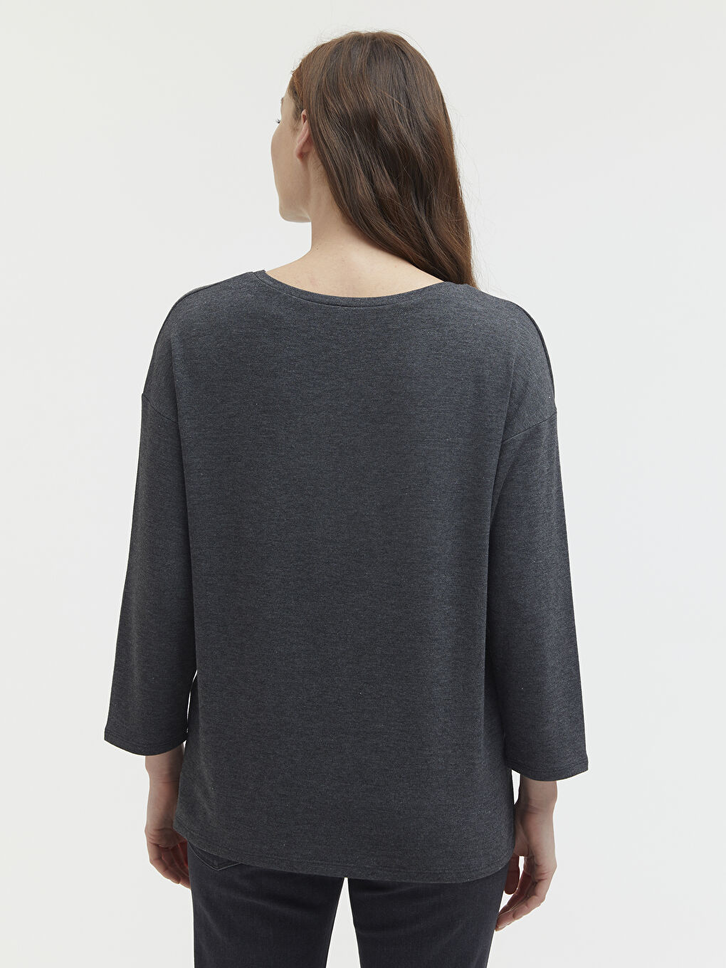 Футболка з V-подібним вирізом із принтом кам'яного метелика-3